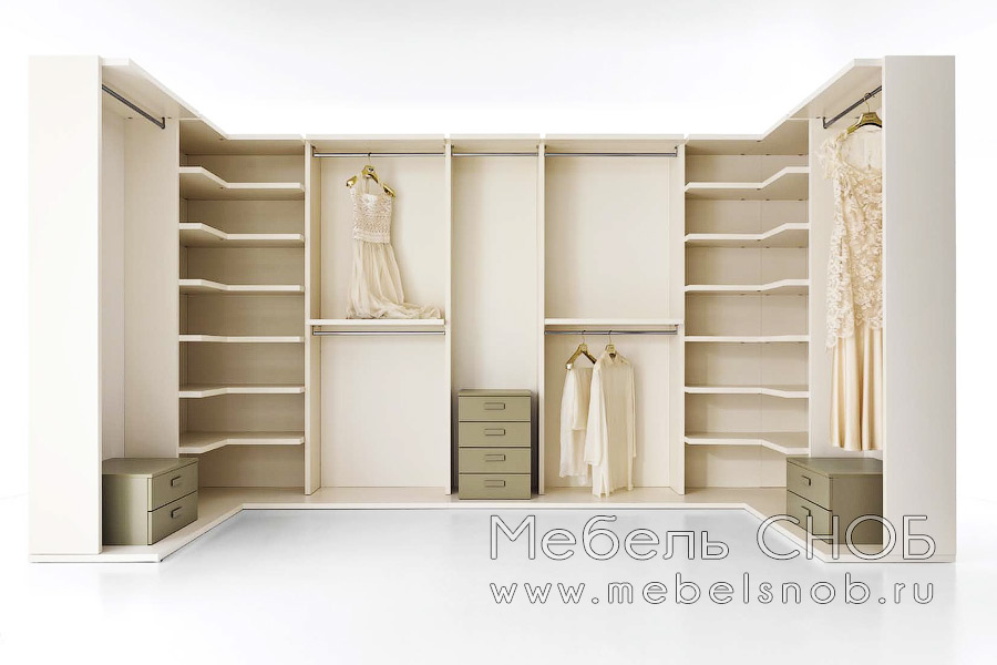 Гардеробная комната изготавливается индивидуально после согласований с заказчиком всех нюансов - количества полок, выдвижных ящиков и всех размеров.