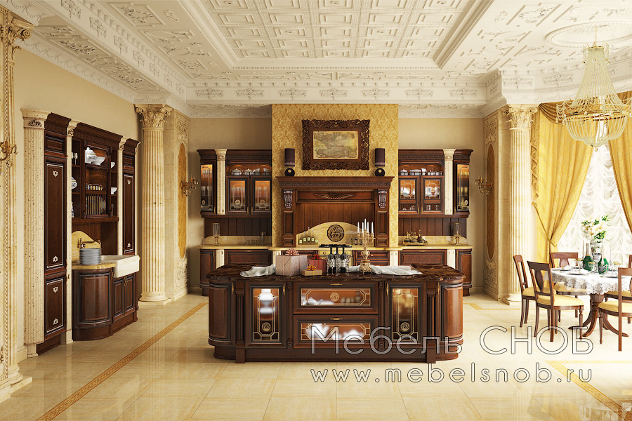 Кухня Ника ноче, фасады которой украшены по периметру классическим греческим орнаментом, словно создана для обретения душевного покоя и отрешения от суеты и забот.